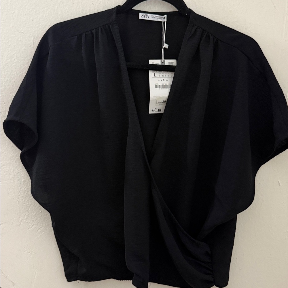Zara Charcoal Textured Blouse